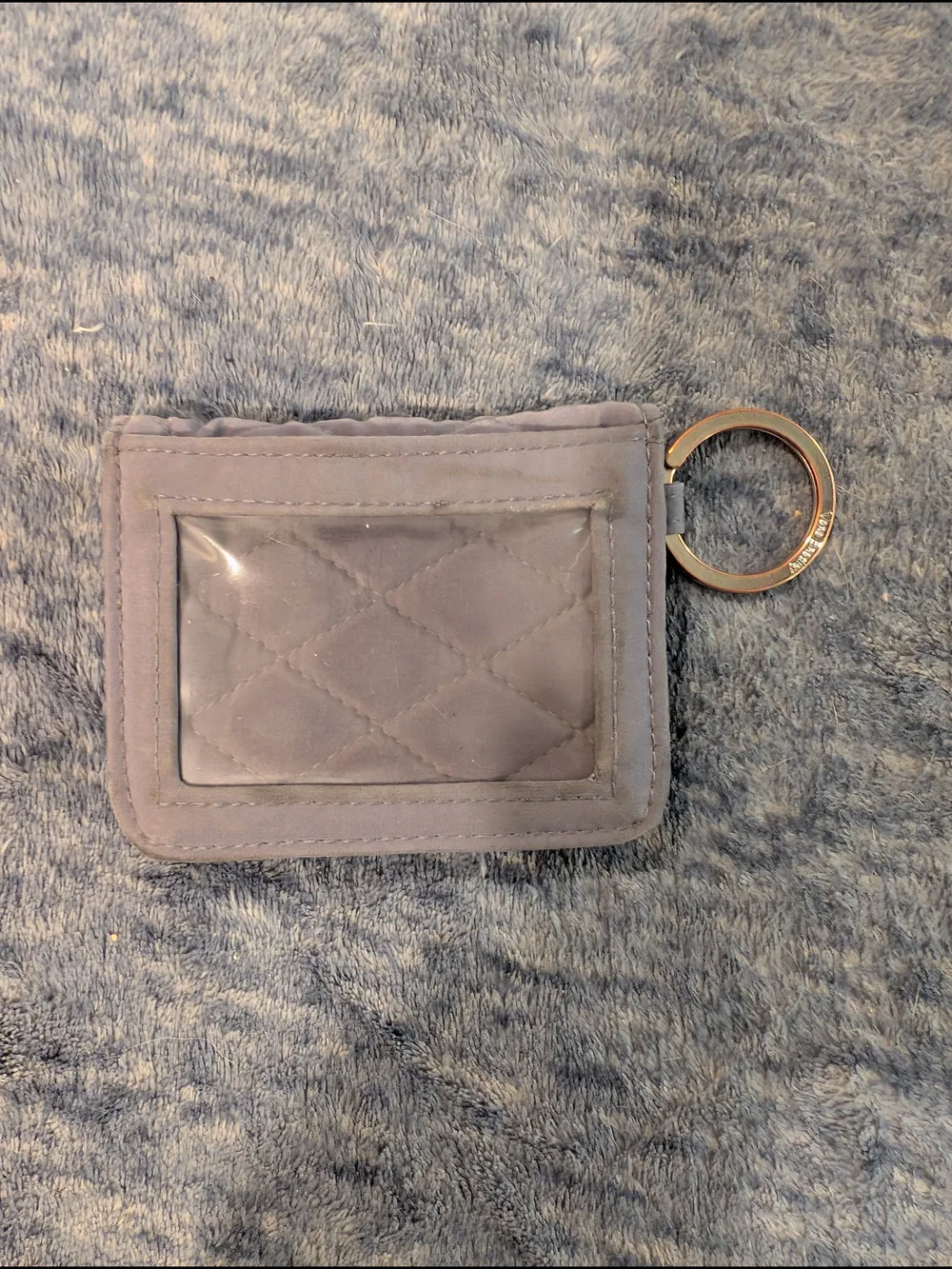 Vera Bradley Gray Quilted ID Card Holder